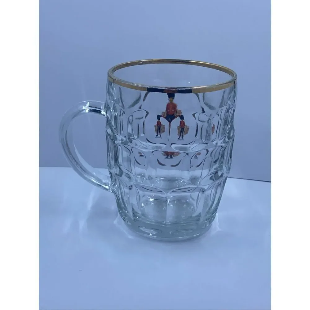 Buckingham Palace half pint glass gold rim trim